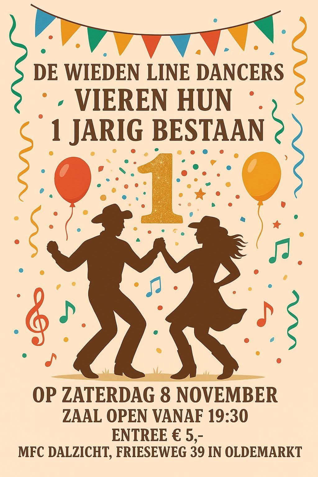1-jarig bestaan De Wieden line dancers | Oldemarkt